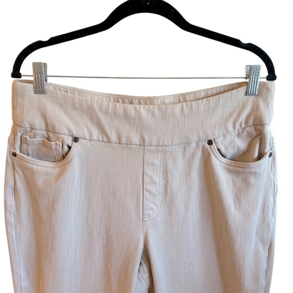 Coldwater Creek Pants Size 14 Light Beige Pull on Wide Elastic Waistband - Picture 2 of 15